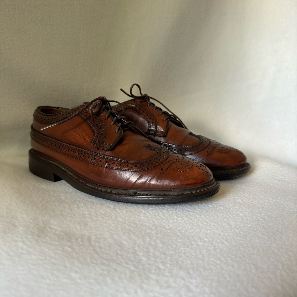 Men’s Brown Leather Vintage Oxford Shoes. - Picture 2 of 16